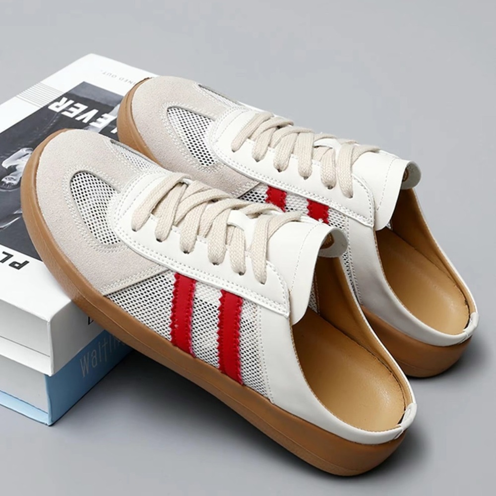 Stylish Women’s  Sneakers with Red Stripes